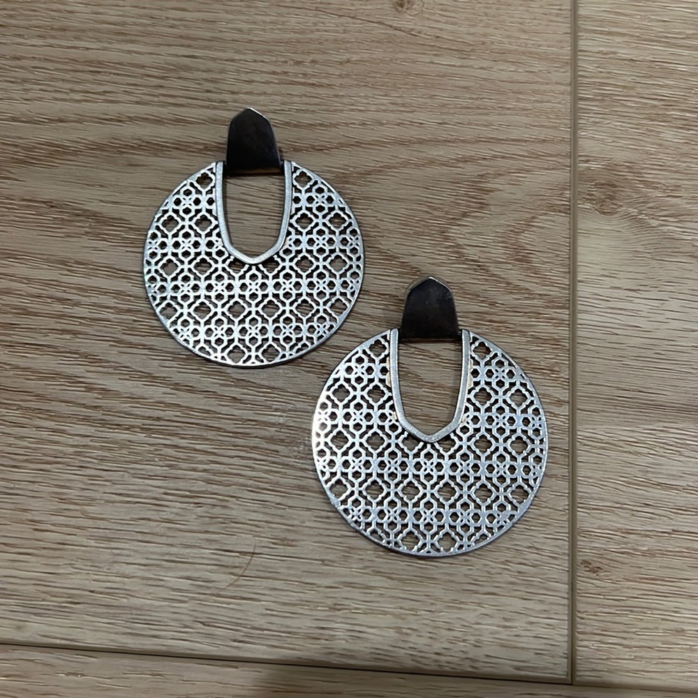 Silver Kendra Scott Statement Earrings - image 1